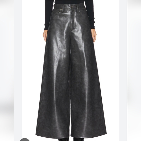 AGOLDE NOLAN PANTS IN SMOKE COLOR NWT WIDE LEG SIZE 24 RETAIL $328 - Picture 2 of 15